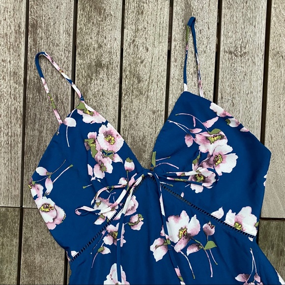 SUGARLIPS Navy & Pink Floral Print Mini Dress - Picture 4 of 10